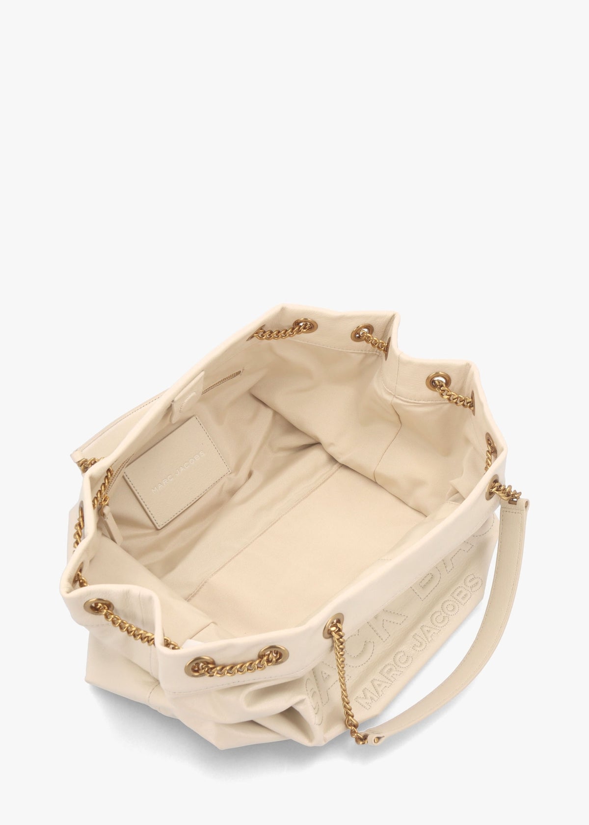 The Large Cloud White Leather Chain Sack Bag