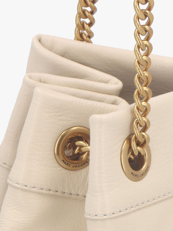The Large Cloud White Leather Chain Sack Bag