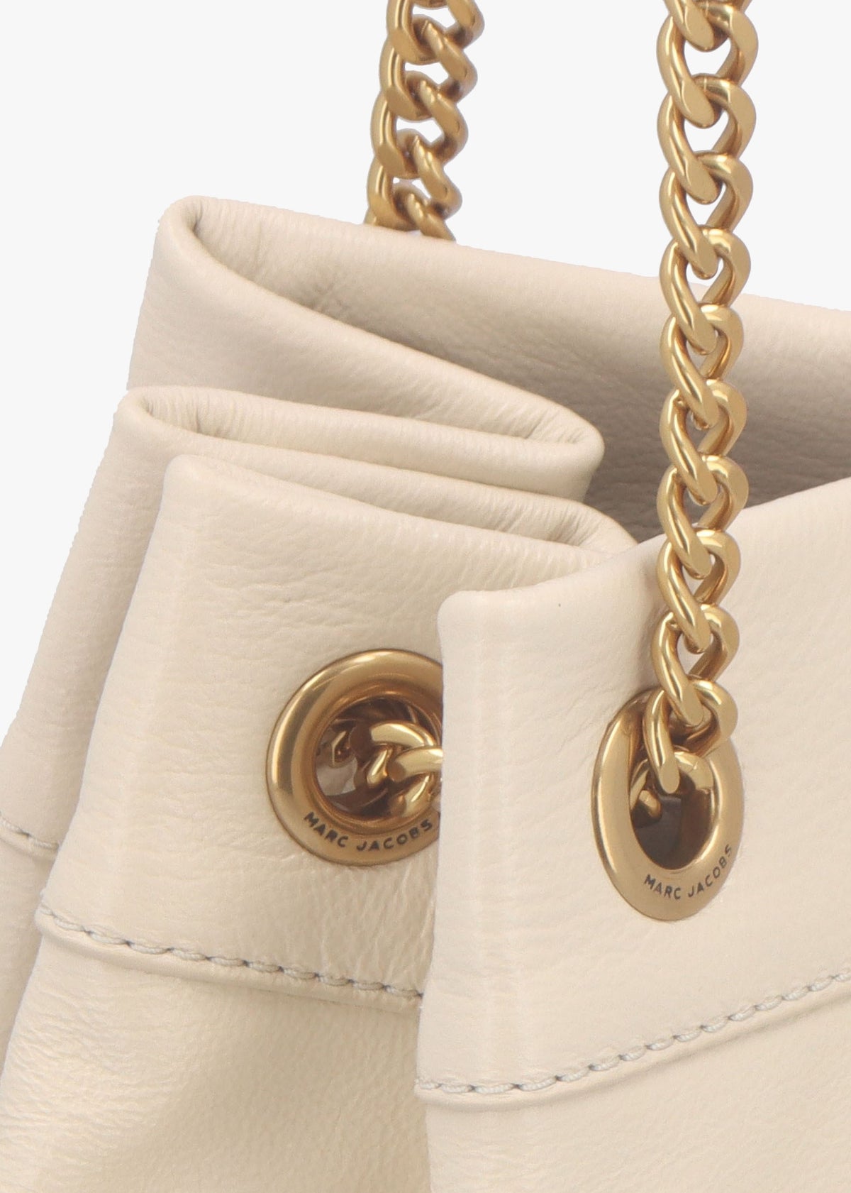 The Large Cloud White Leather Chain Sack Bag