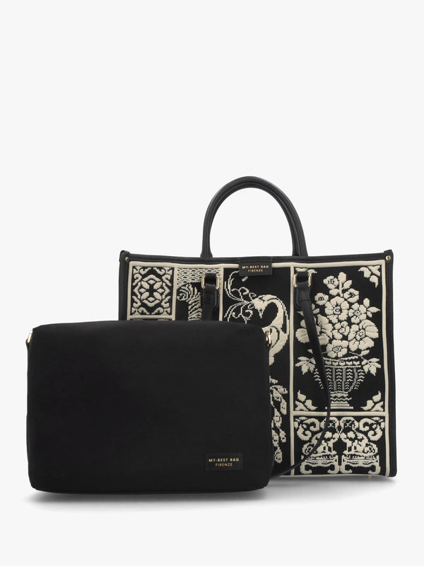 Black Tapestry Tote Bag