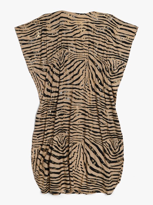 Black & Taupe Crepe Kaftan Maxi Dress