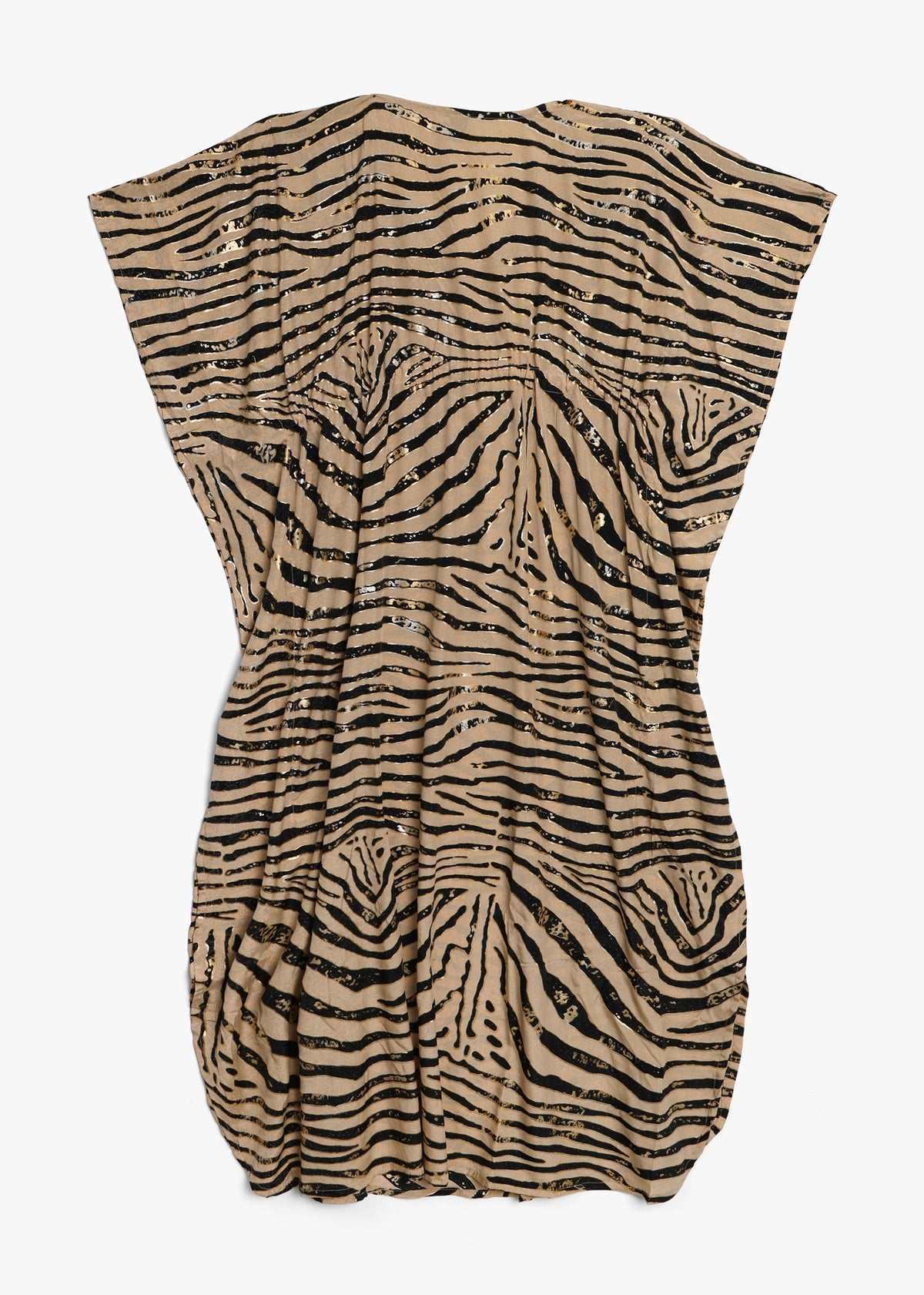 Black & Taupe Crepe Kaftan Maxi Dress
