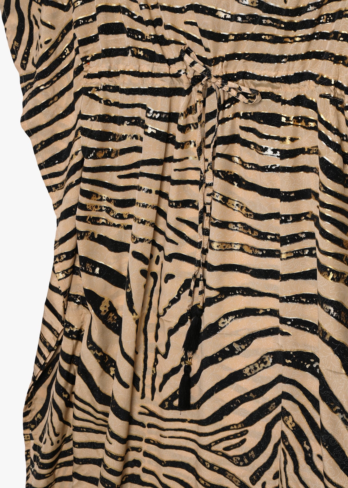 Black & Taupe Crepe Kaftan Maxi Dress