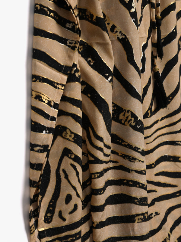Black & Taupe Crepe Kaftan Maxi Dress
