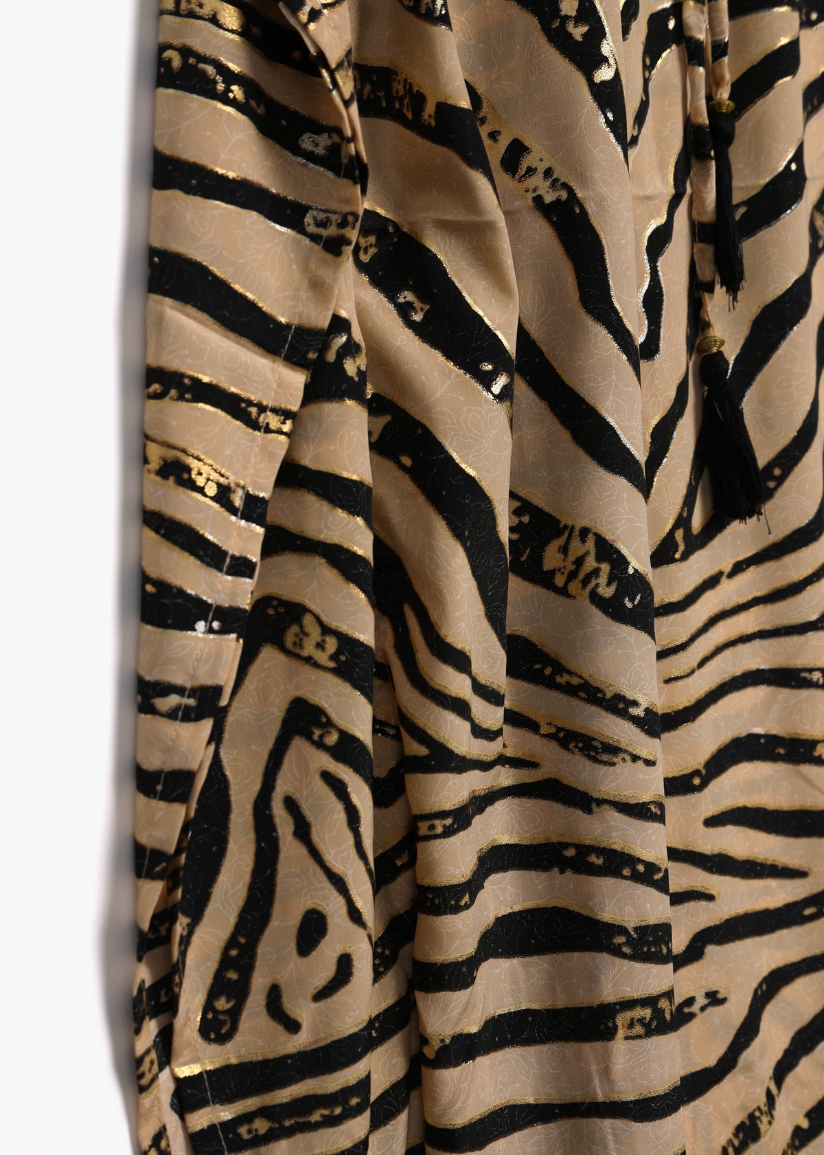 Black & Taupe Crepe Kaftan Maxi Dress