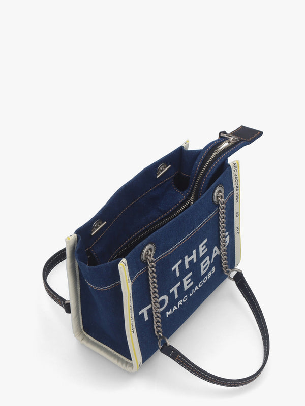 The Denim Small Chain Dark Wash Tote Bag