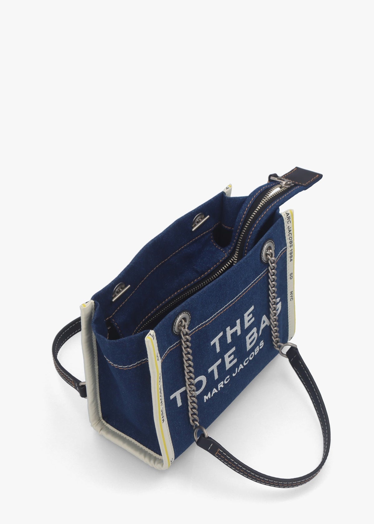 The Denim Small Chain Dark Wash Tote Bag