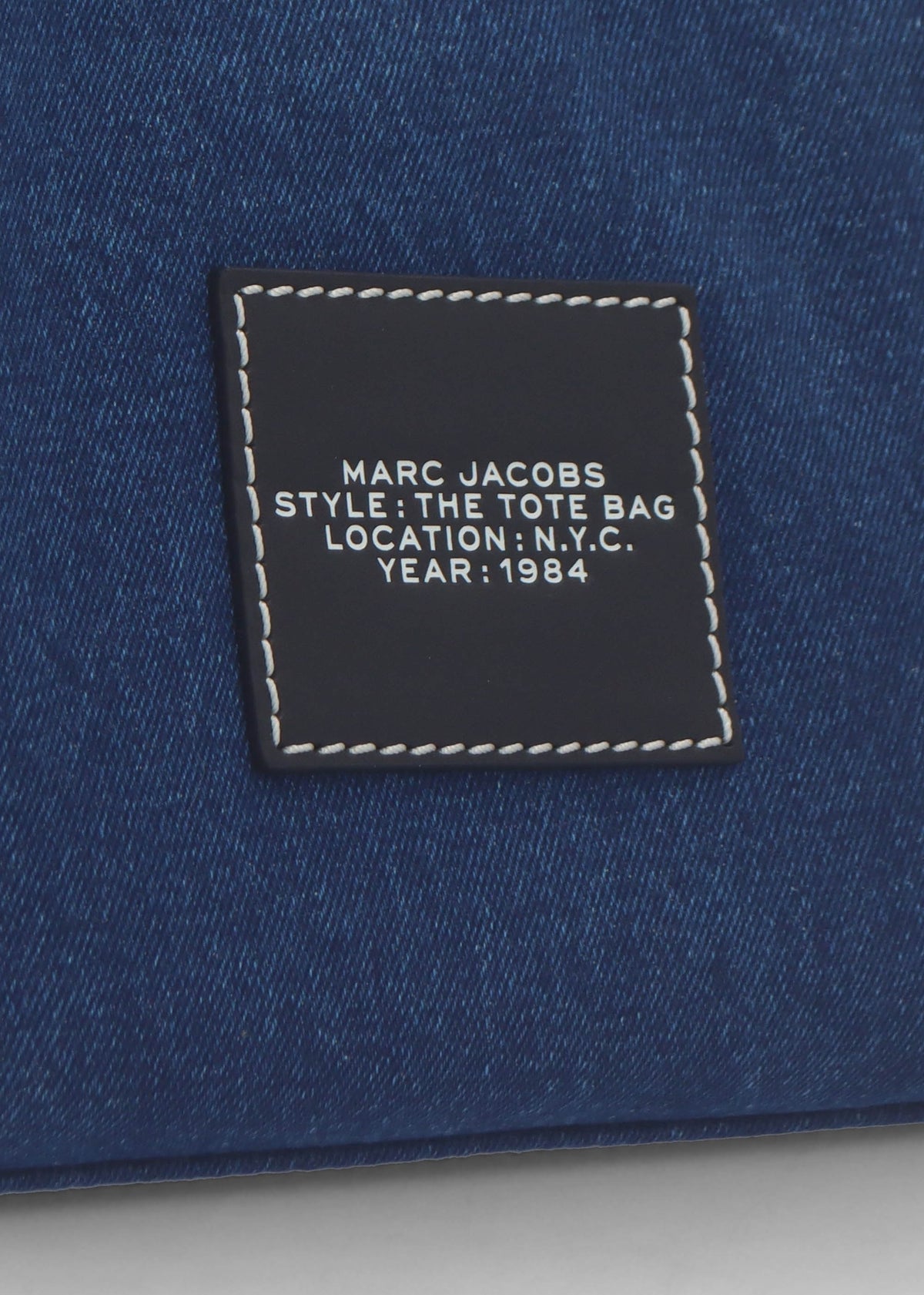 The Denim Small Chain Dark Wash Tote Bag