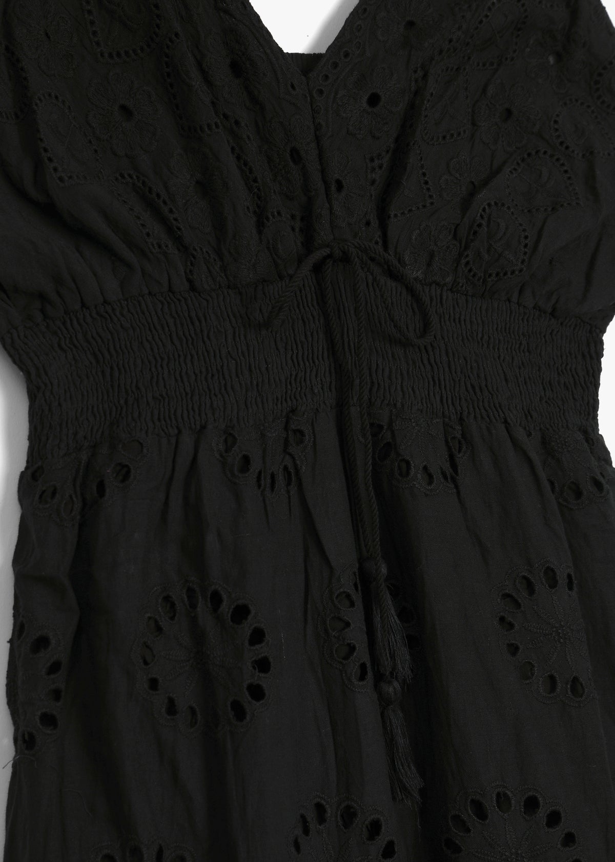 Black Broderie Anglaise Maxi Dress