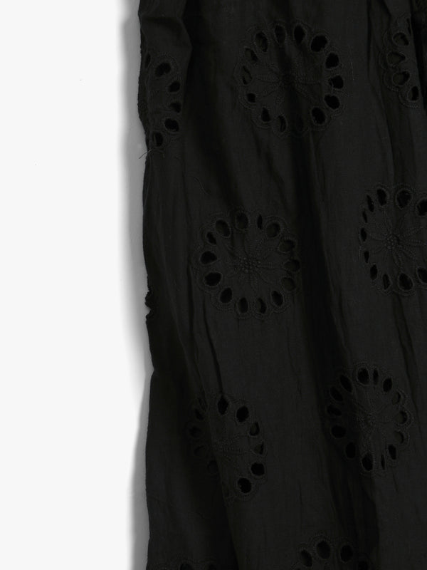 Black Broderie Anglaise Maxi Dress