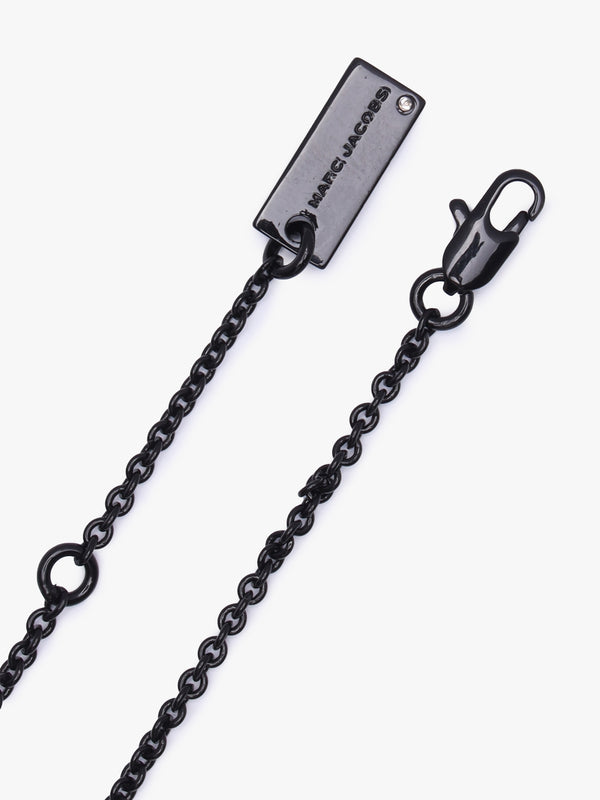 The Daisy Pave Puffed Black Necklace