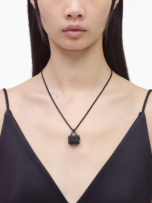 The Pave Tote Bag Black Crystal Necklace