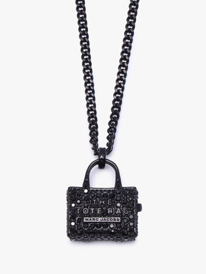The Pave Tote Bag Black Crystal Necklace