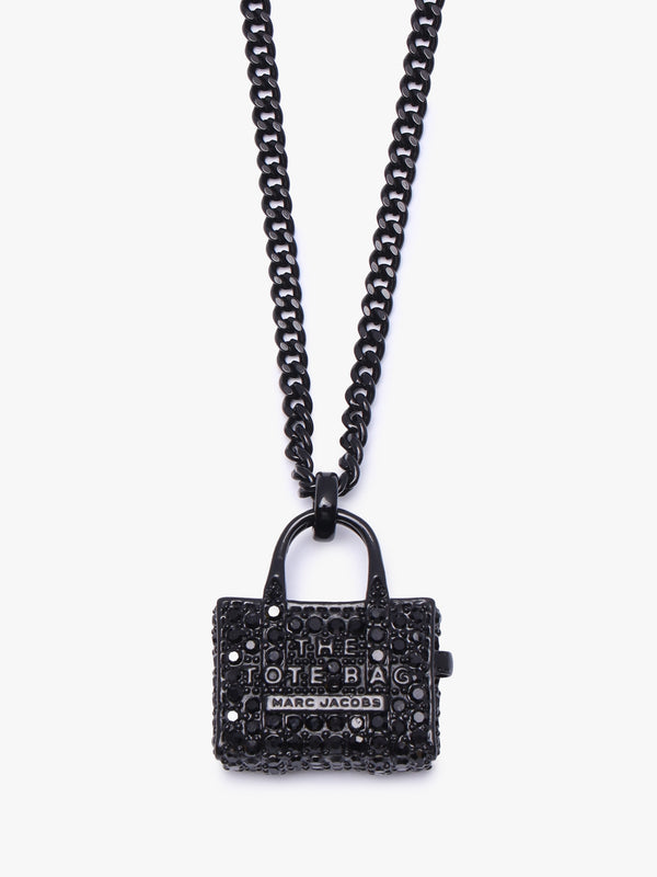 The Pave Tote Bag Black Crystal Necklace