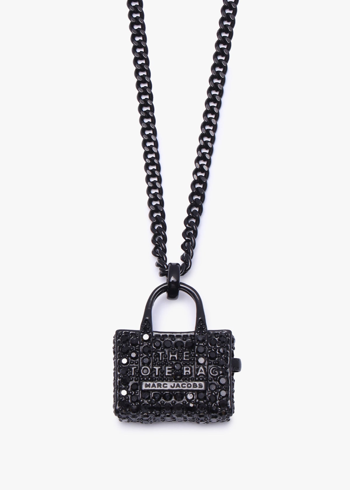 The Pave Tote Bag Black Crystal Necklace