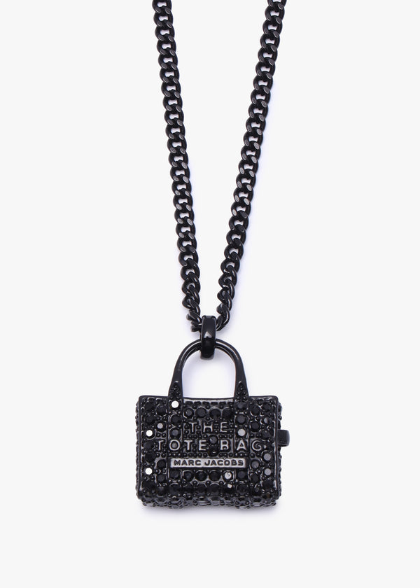 The Pave Tote Bag Black Crystal Necklace