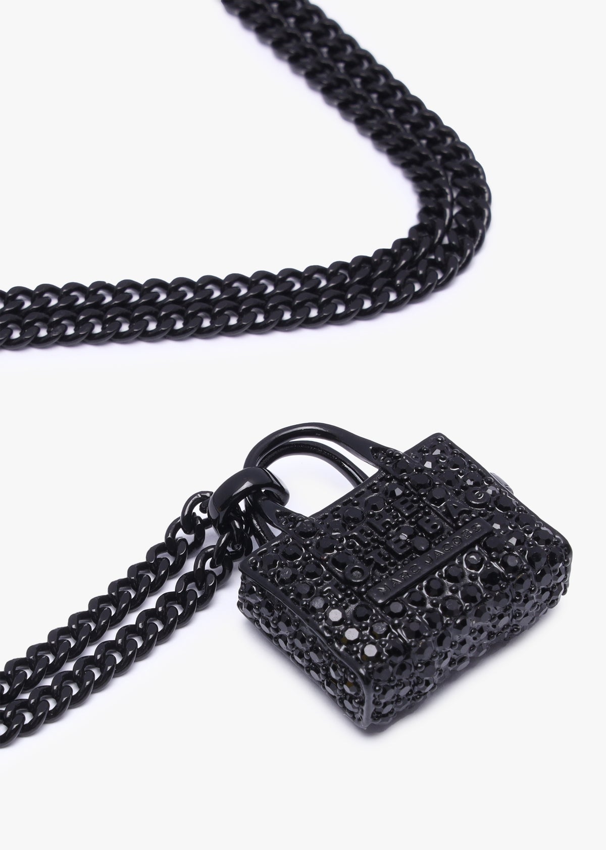 The Pave Tote Bag Black Crystal Necklace