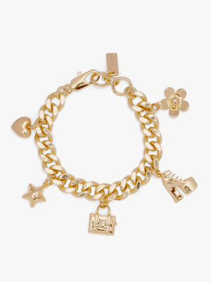 The Mini Icon Light Antique Gold Charm Bracelet