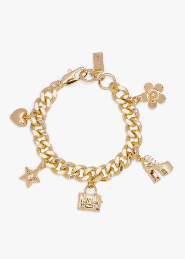 The Mini Icon Light Antique Gold Charm Bracelet