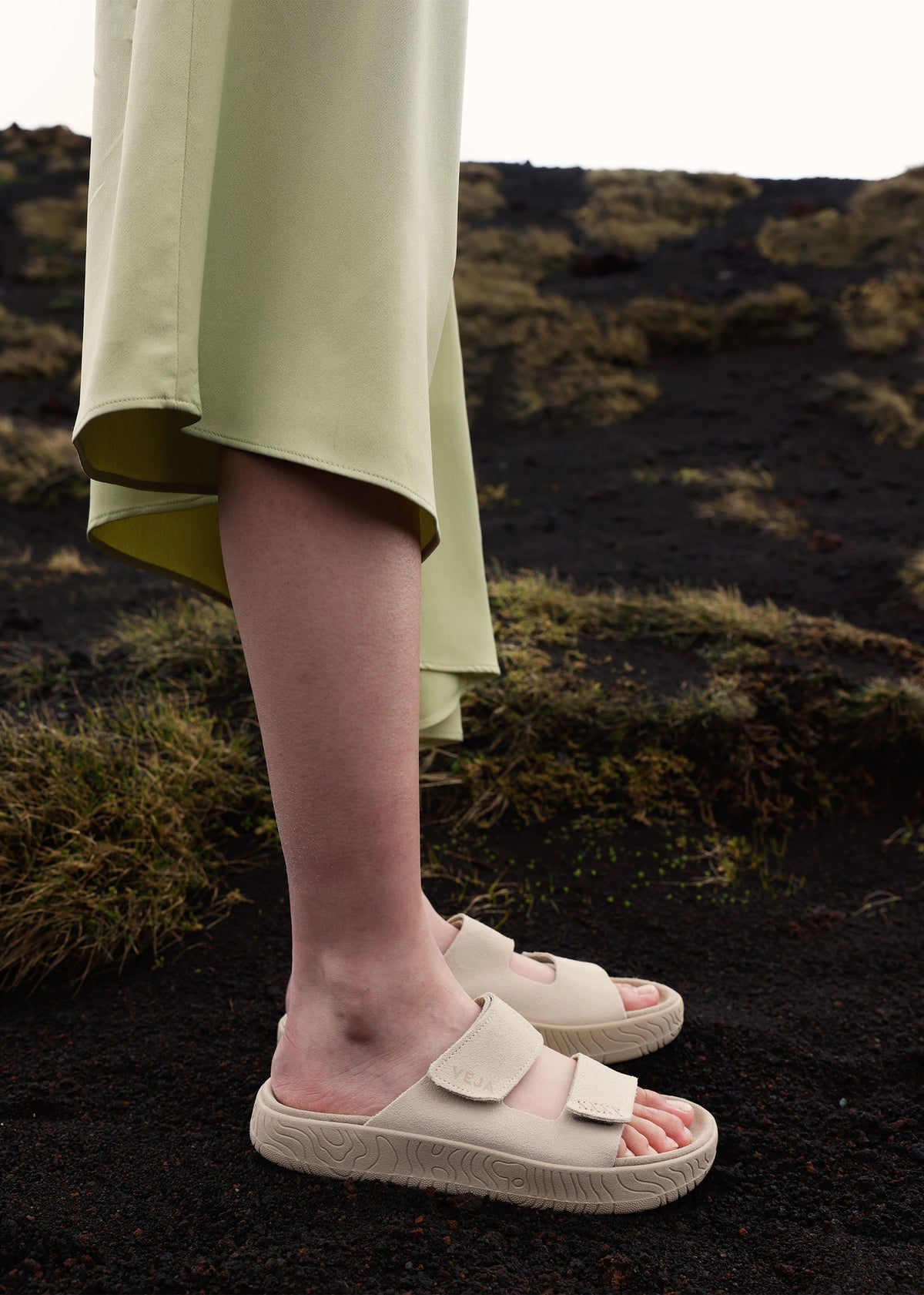 Etna Pierre Almond Suede Sandals