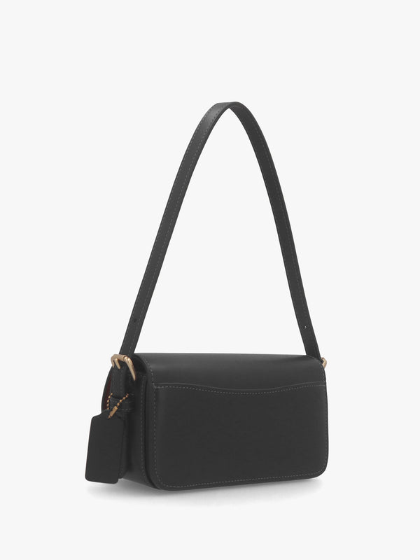 Zoe Black Leather Shoulder Bag