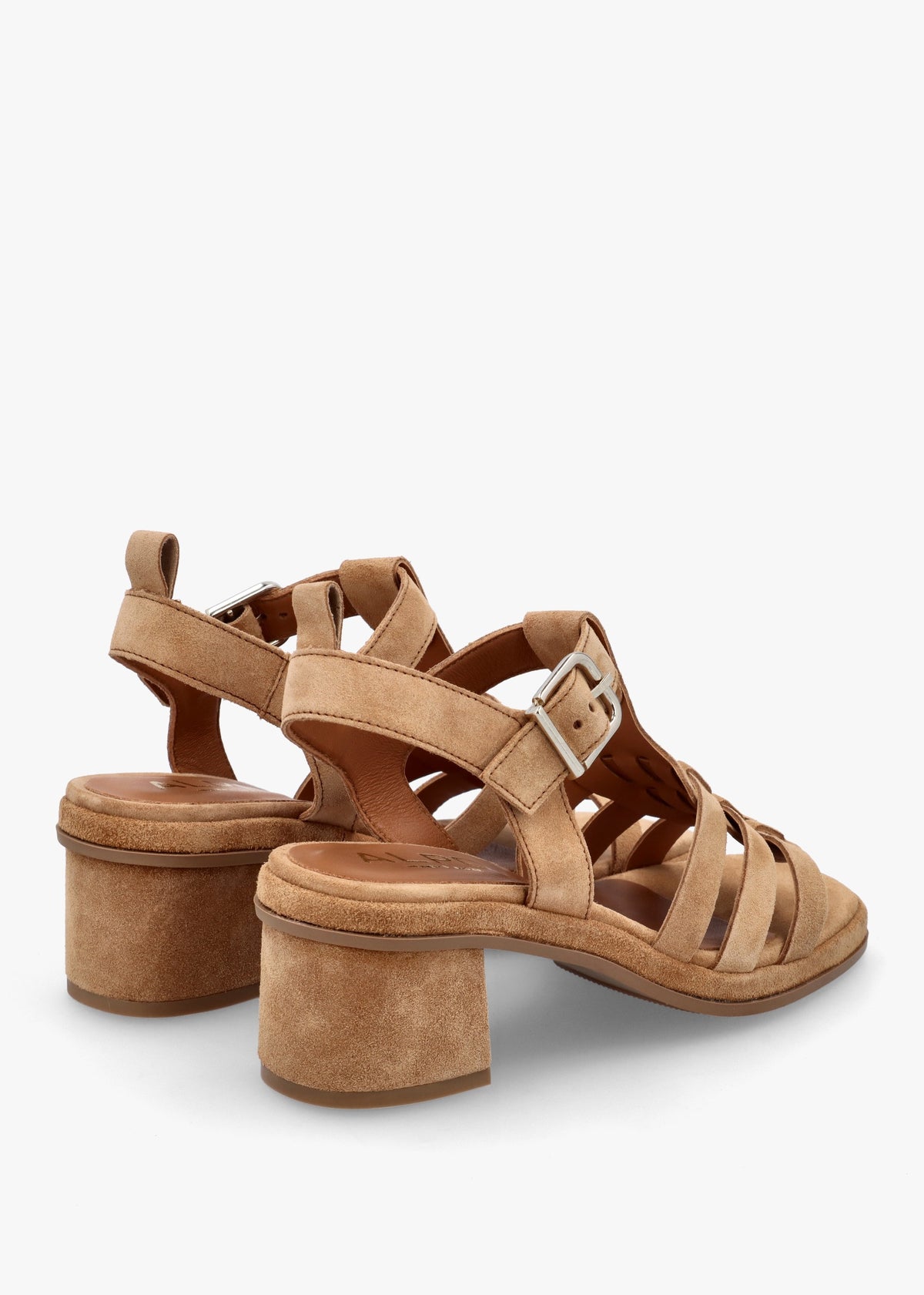 Akure Tan Suede Block Heel Fisherman Sandals