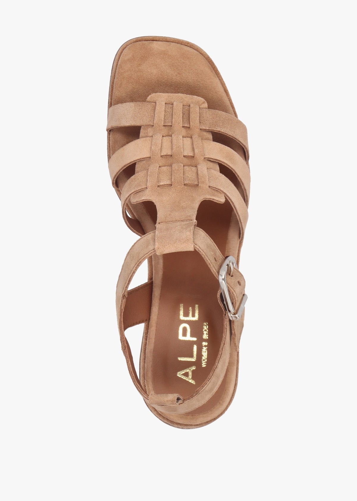 Akure Tan Suede Block Heel Fisherman Sandals