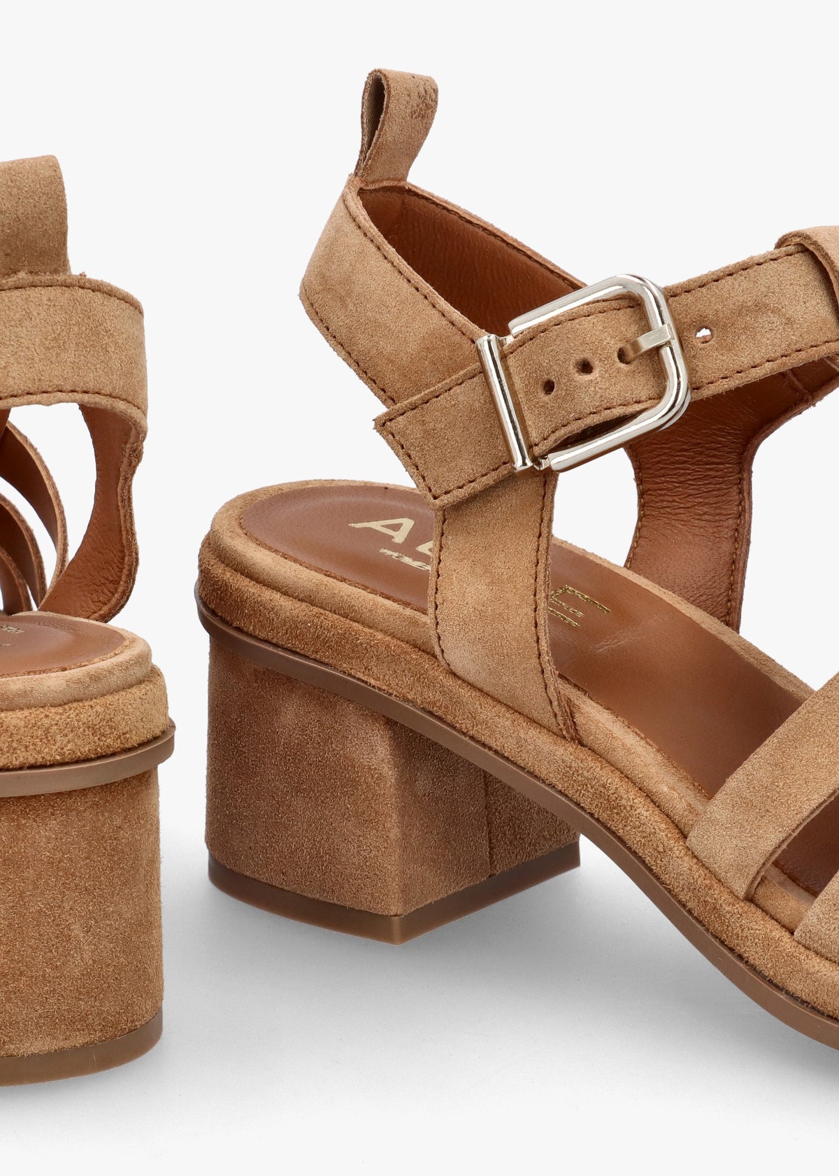 Akure Tan Suede Block Heel Fisherman Sandals