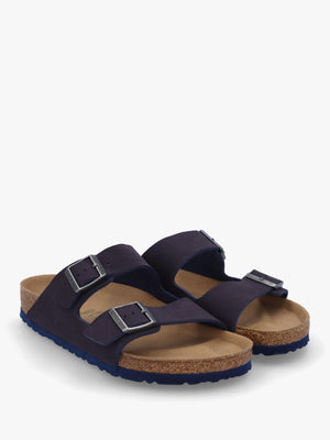 Men's Vegan Arizona Desert Dust Indigo Blue Birko-Flor Two Bar Mules