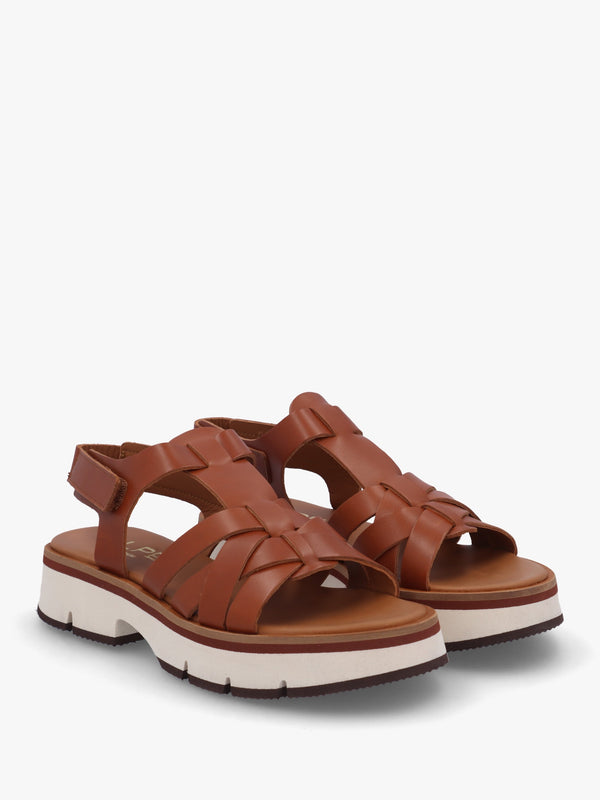 Angola Tan Leather Chunky Gladiator Sandals