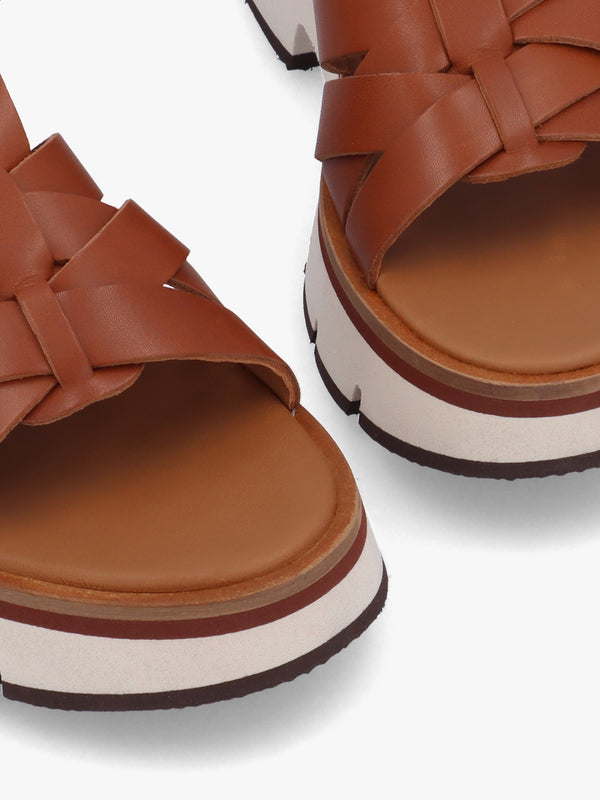 Angola Tan Leather Chunky Gladiator Sandals