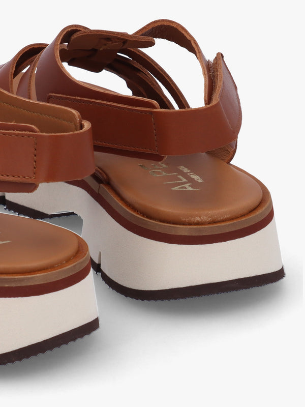 Angola Tan Leather Chunky Gladiator Sandals