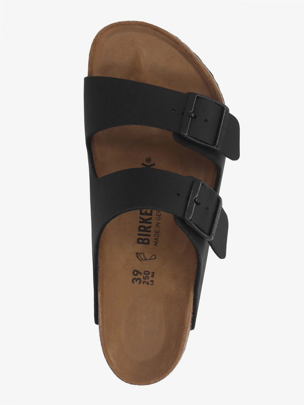 Arizona Wide Black Birko-Flor Two Bar Mules