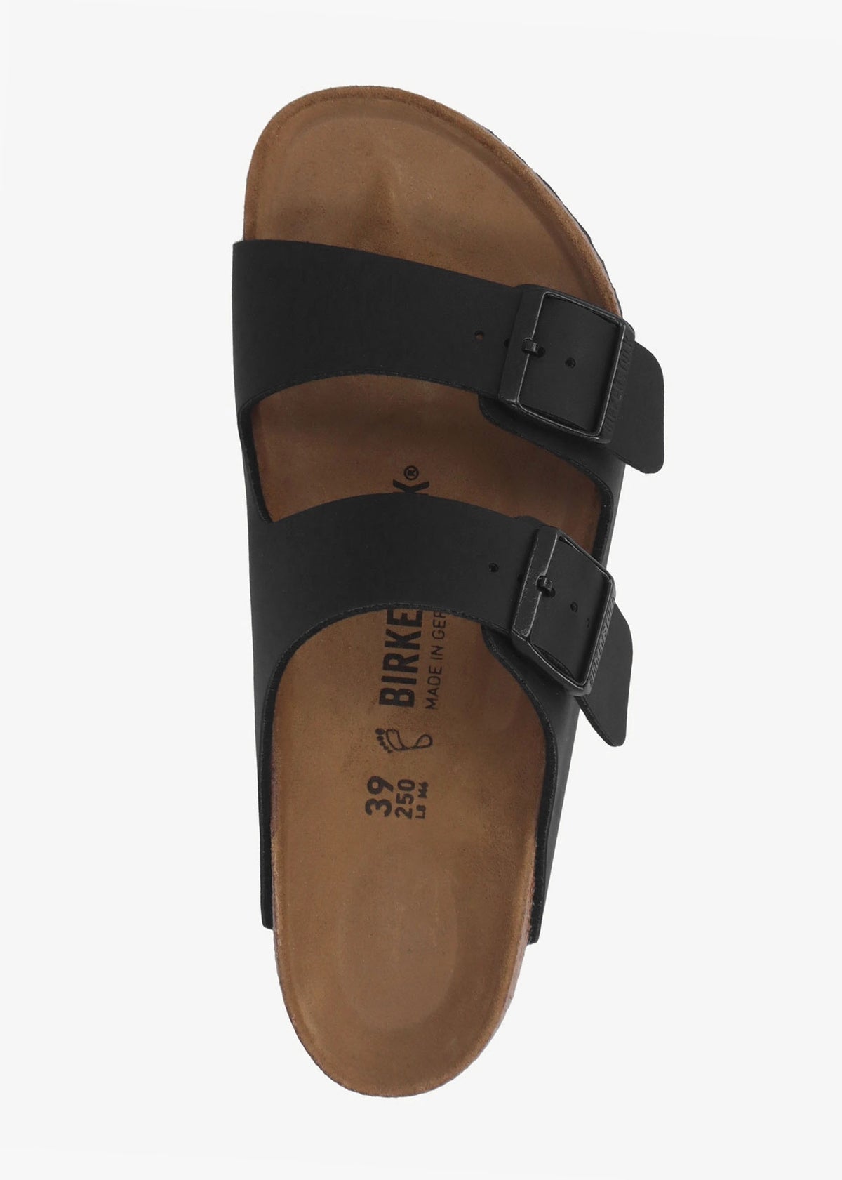 Arizona Wide Black Birko-Flor Two Bar Mules