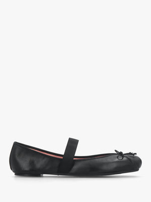 Kristen Black Leather Ballet Pumps