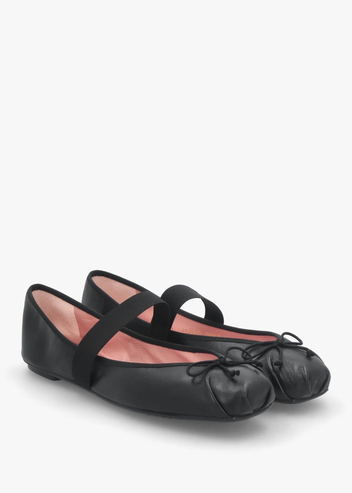 Kristen Black Leather Ballet Pumps
