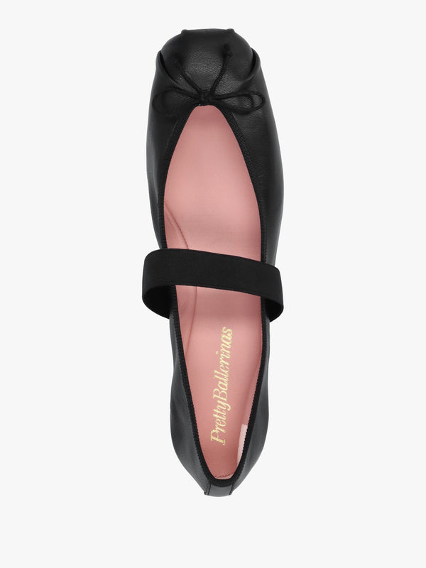 Kristen Black Leather Ballet Pumps