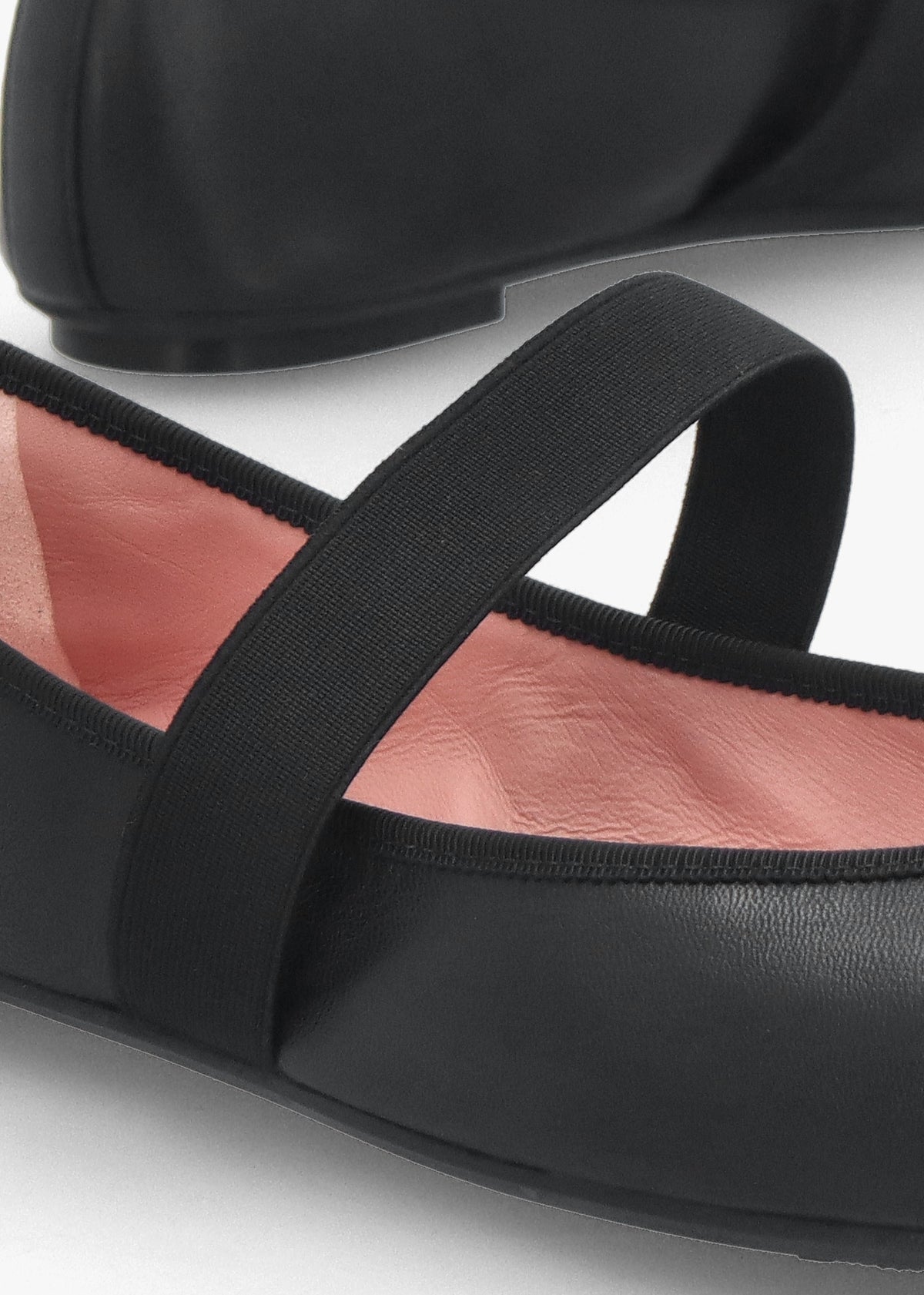 Kristen Black Leather Ballet Pumps