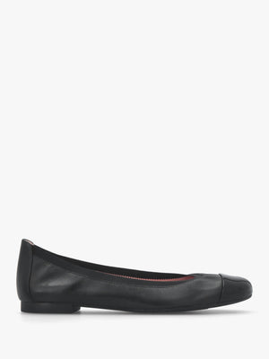 Shirley Black Leather Ballet Pumps