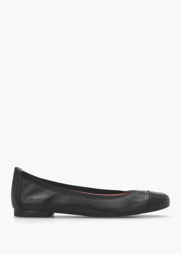 Shirley Black Leather Ballet Pumps