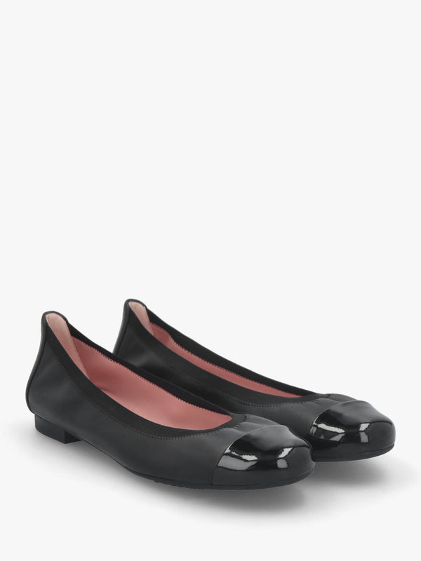 Shirley Black Leather Ballet Pumps