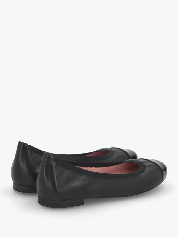 Shirley Black Leather Ballet Pumps