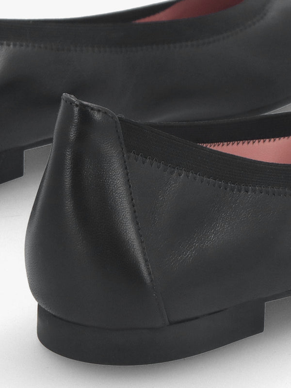 Shirley Black Leather Ballet Pumps
