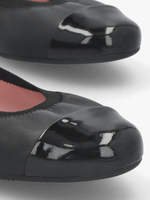 Shirley Black Leather Ballet Pumps