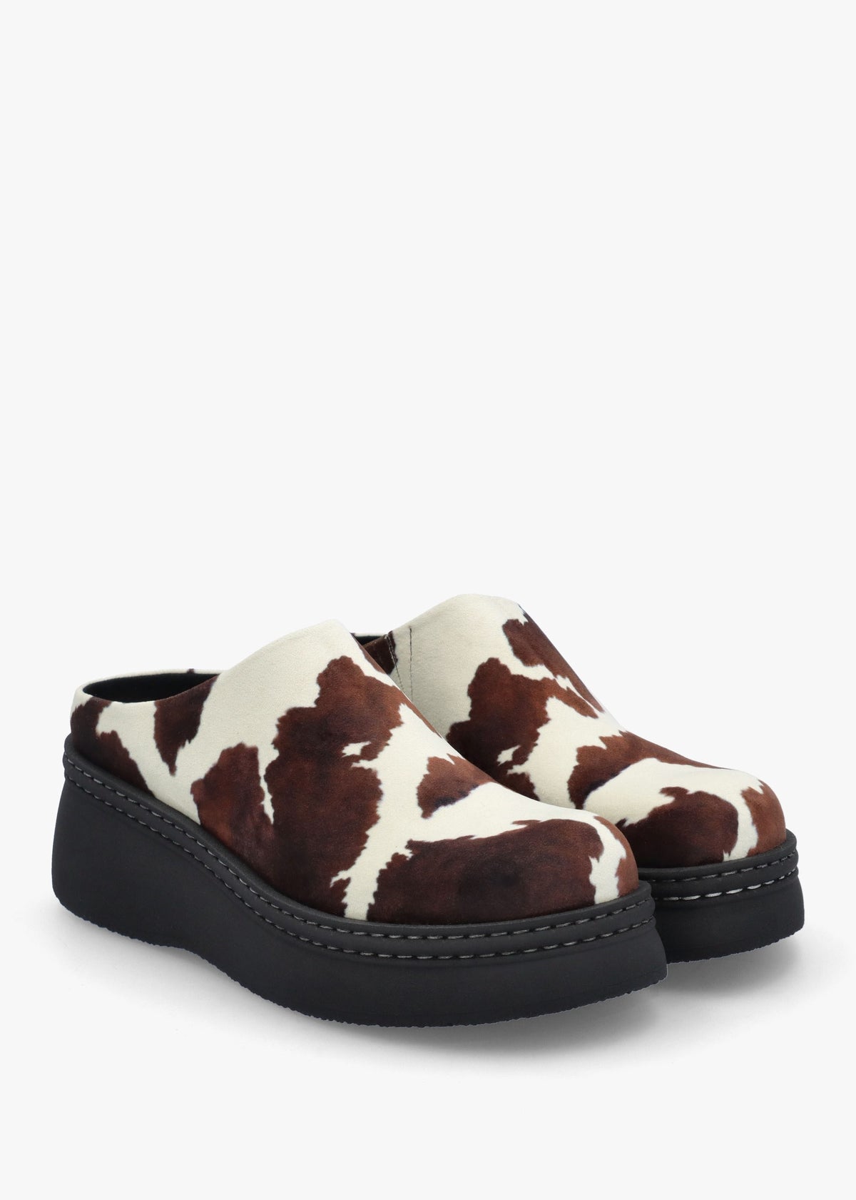 Kristi Cow Print Closed Toe Mules