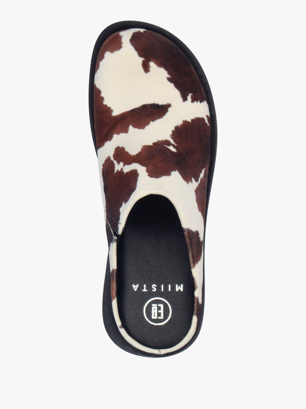 Kristi Cow Print Closed Toe Mules