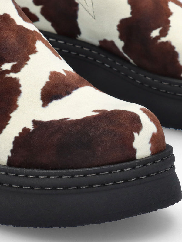 Kristi Cow Print Closed Toe Mules
