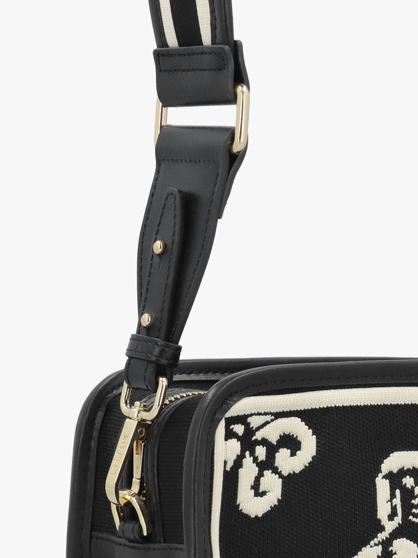 Black Staffordshire Dogs Tapestry Cross-Body Bag