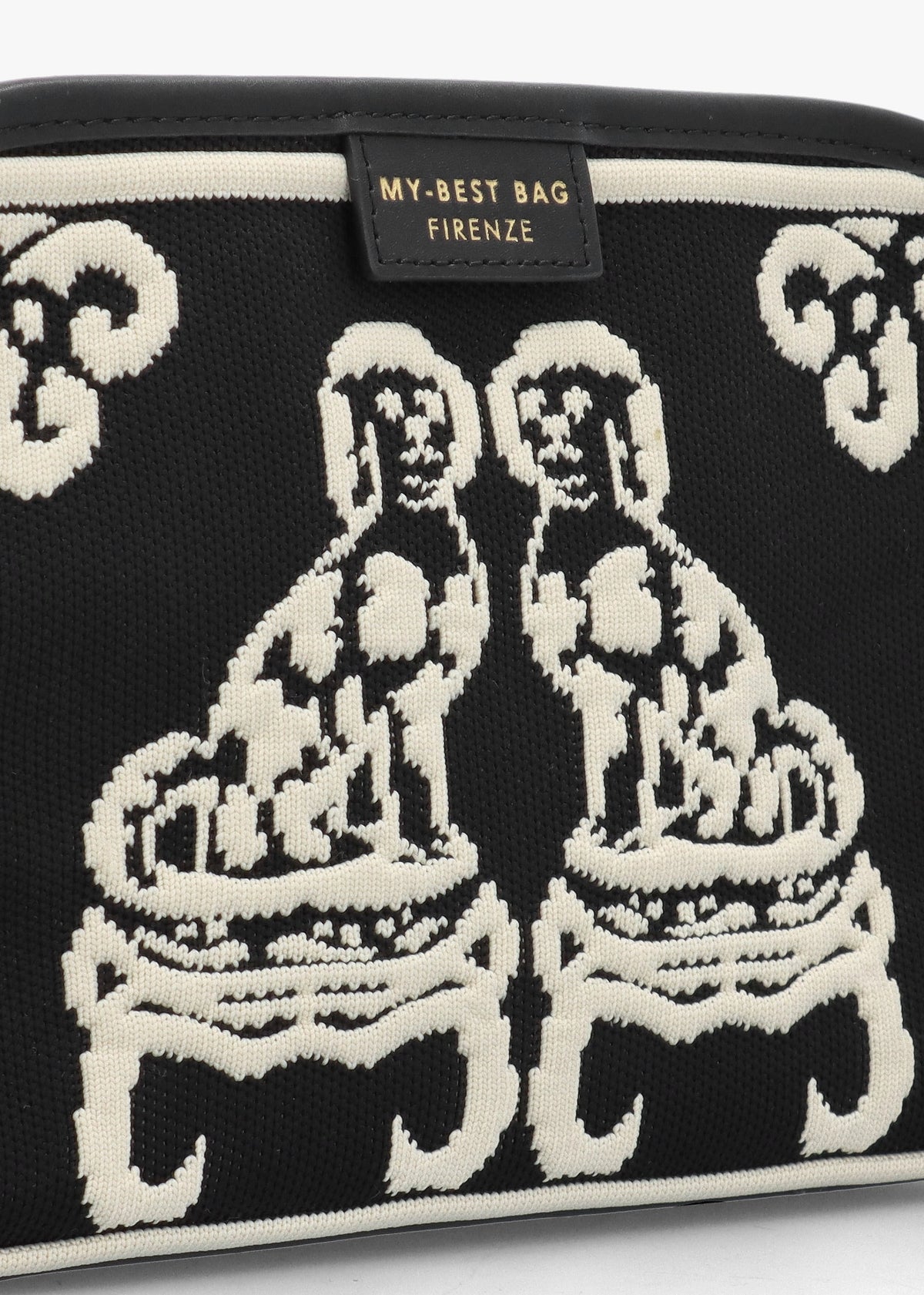 Black Staffordshire Dogs Tapestry Cross-Body Bag