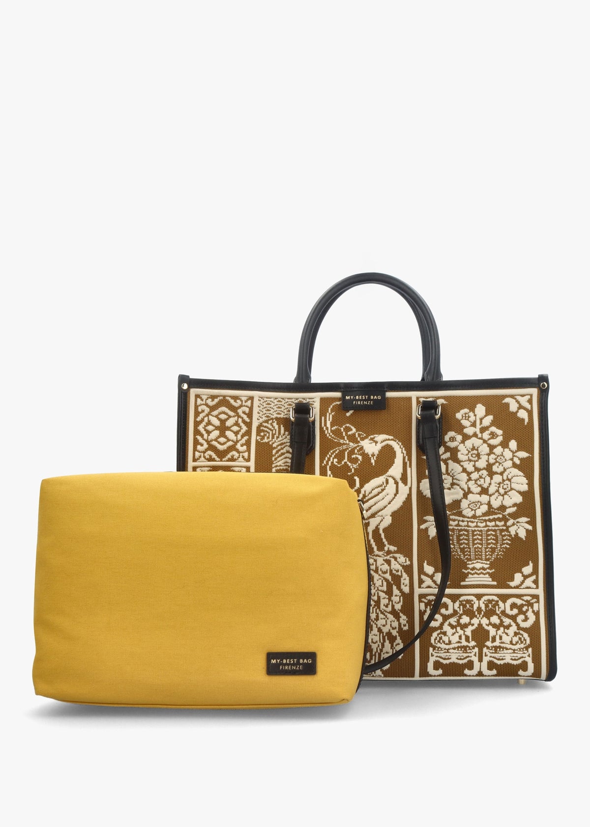 Tan Tapestry Tote Bag